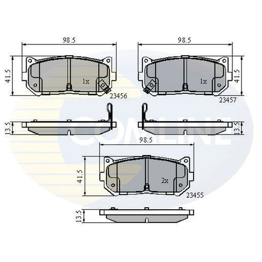 Comline 4 x Rear Brake Pad Set CBP3906