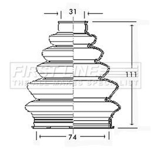 First Line Drive Shaft Bellow Kit Front Left Thermoplast FCB2327