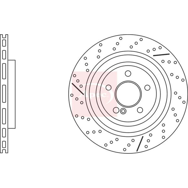 Apec 2 x Vented Rear Brake Discs DSK3278