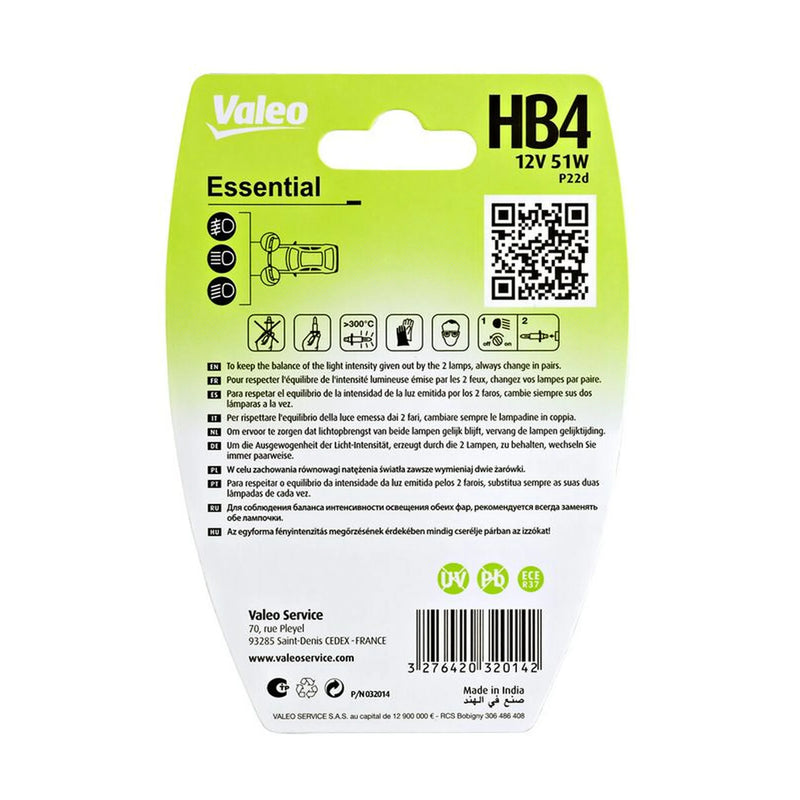 Valeo HB4 Bulb Blister Essential 032014 032014