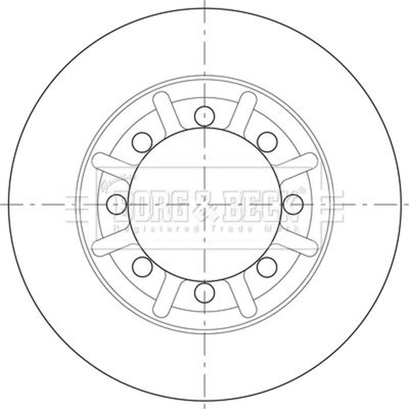 Borg & Beck 2 x Vented Rear Brake Discs BBD32626
