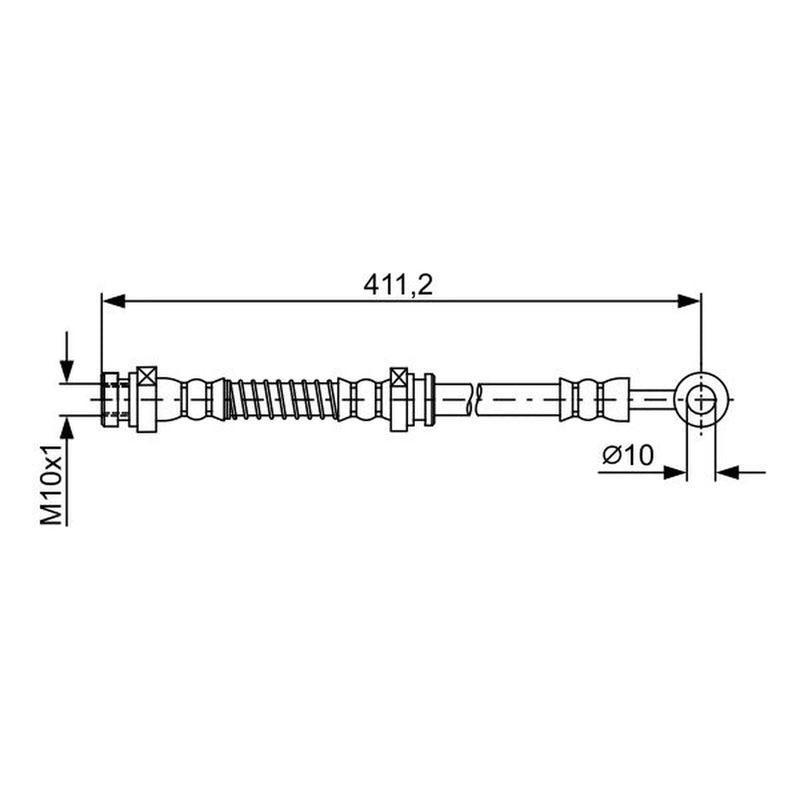 Bosch Brake Hydraulic Hose Line Rear Right 1 987 481 887