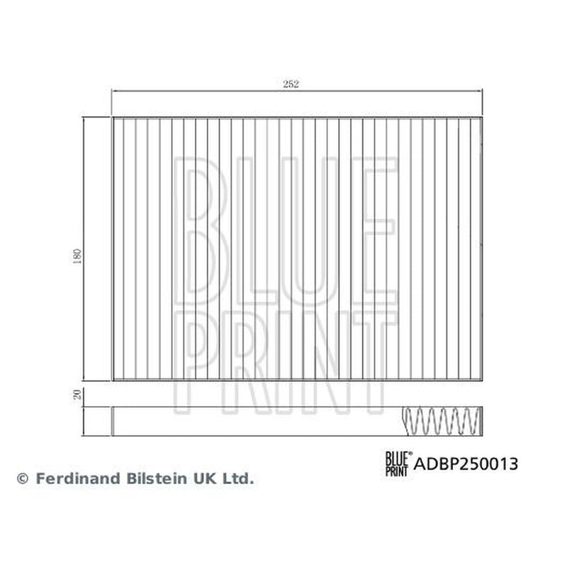 Blue Print Cabin Air Filter (Pollen Filter) ADBP250013