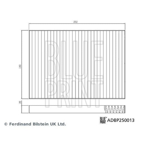 Blue Print Cabin Air Filter (Pollen Filter) ADBP250013