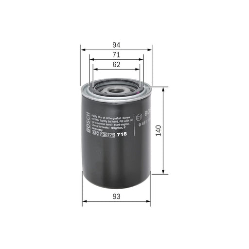 Genuine Bosch Cv Oil Filter P4005 (Hgv) 0451104005 Bosch  - Town Parts