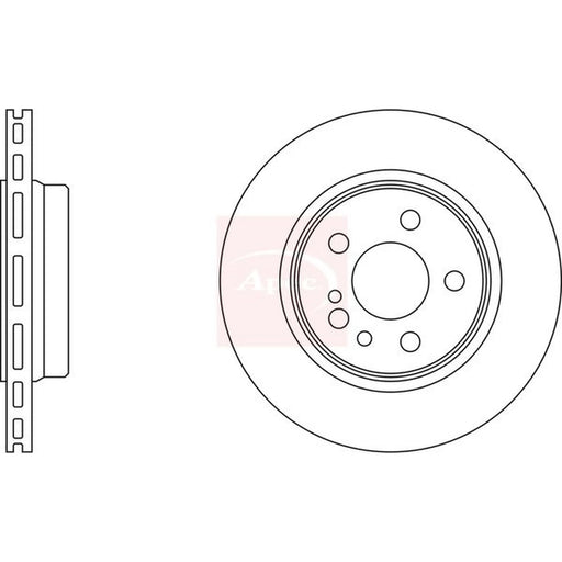 Apec 2 x Vented Rear Brake Discs DSK928