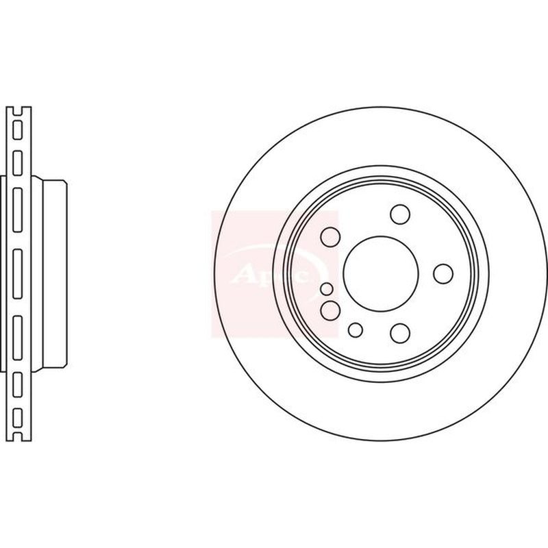 Apec 2 x Vented Rear Brake Discs DSK928