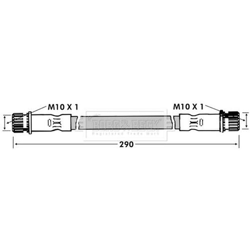 Borg & Beck Brake Hydraulic Hose Line Rear Left BBH7113