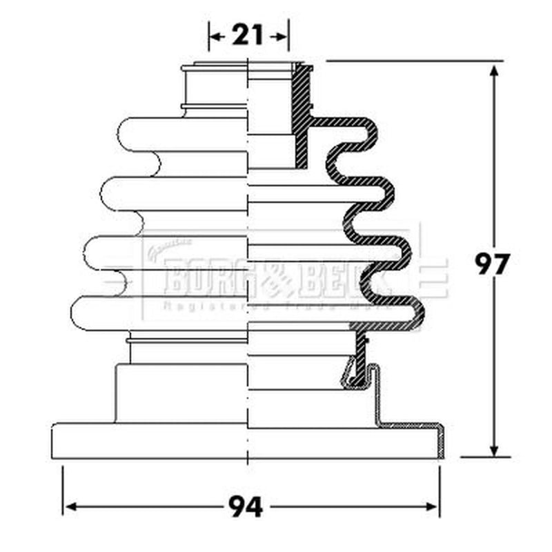 Borg & Beck Drive Shaft Bellow Kit Front Left BCB6295