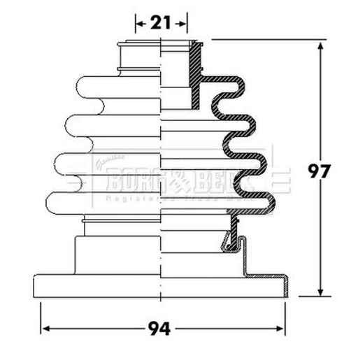 Borg & Beck Drive Shaft Bellow Kit Front Left BCB6295