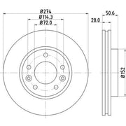 Mintex 2 x Internally Vented Front Brake Discs MDC2776C