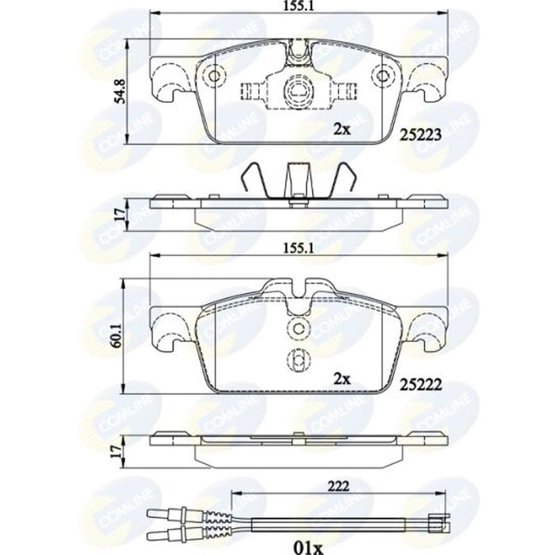 Comline 4 x Front Brake Pad Set CBP22195