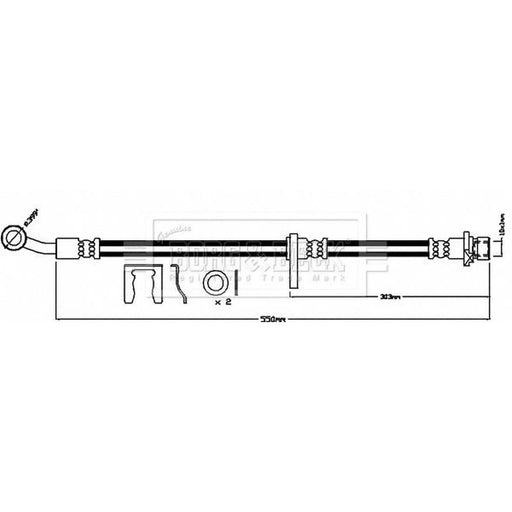 Borg & Beck Brake Hydraulic Hose Line Front Left BBH8229