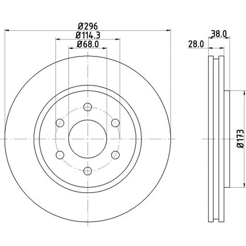 DON 2 x Internally Vented Front Brake Discs PCD13772