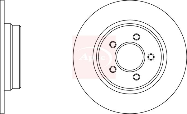 Apec 2 x Brake Disc Set Solid