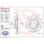 Brembo Xtra 2 x Perforated/Vented Front Brake Discs 09.8655.1X