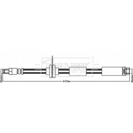 Borg & Beck Brake Hydraulic Hose Line Rear Left BBH8105