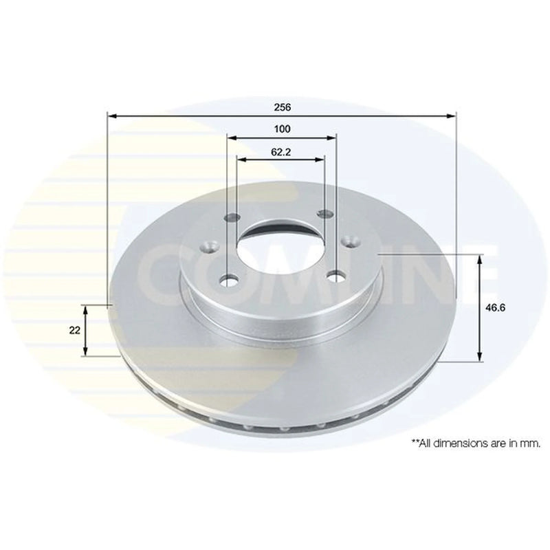 Comline 2 x Front Brake Discs ADC1077V