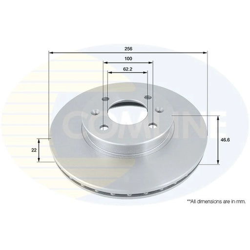 Comline 2 x Front Brake Discs ADC1077V