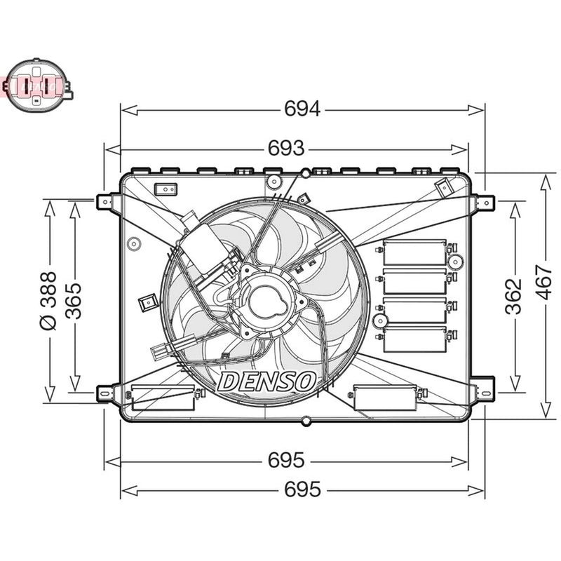 Denso Engine Cooling Fan DER10010