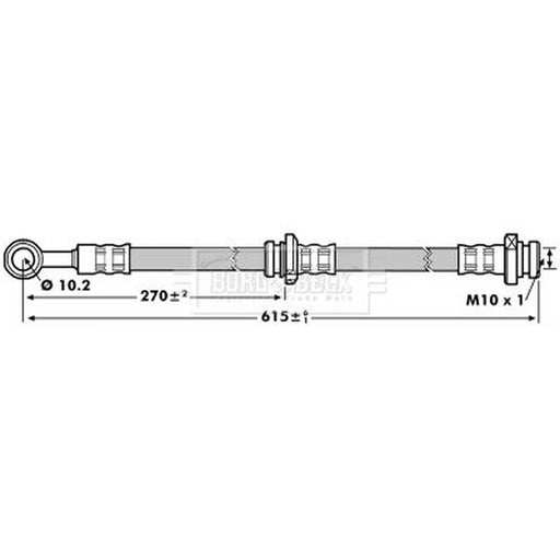 Borg & Beck Brake Hydraulic Hose Line Rear BBH7145