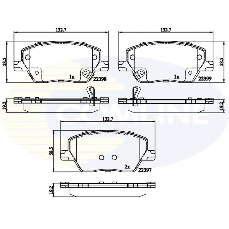 Comline 4 x Front Brake Pad Set CBP32324