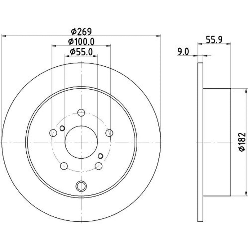 DON 2 x Solid Rear Brake Discs PCD21632