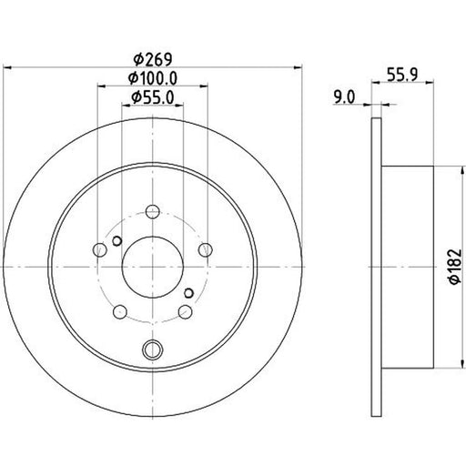 DON 2 x Solid Rear Brake Discs PCD21632