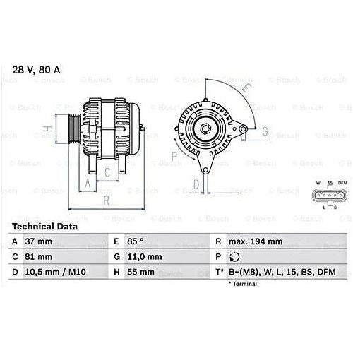 Bosch Reman Alternator (Hgv) 4741 0986047410 Bosch  - Town Parts