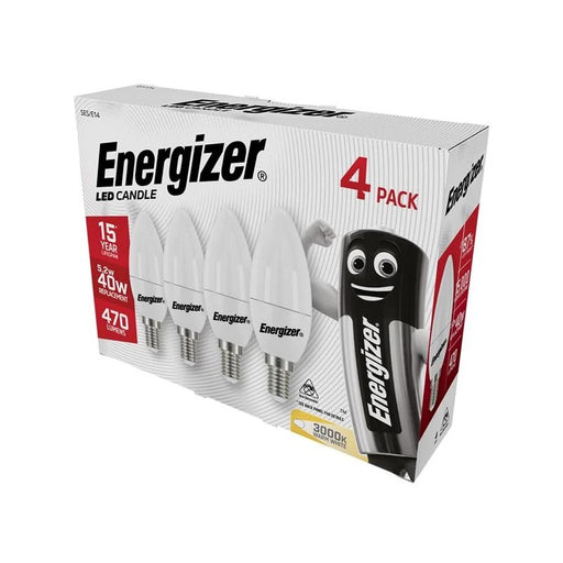 Energizer® LED SES (E14) Opal Candle Non-Dimmable Bulb, Warm White 470 Im 5.2W