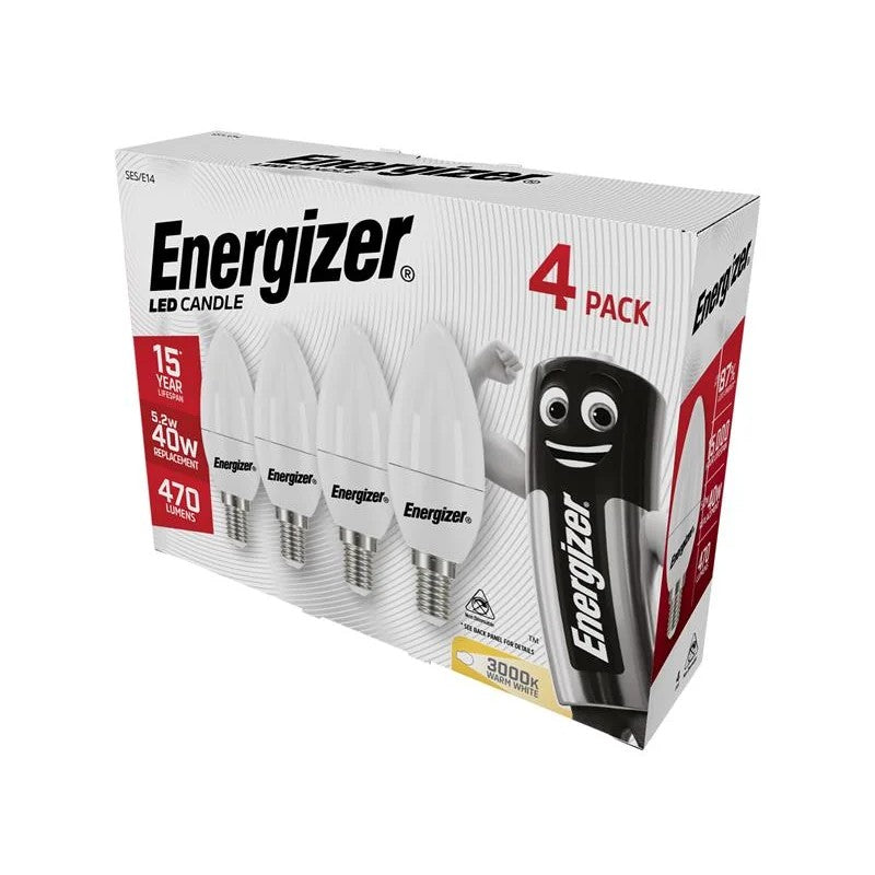 Energizer® LED SES (E14) Opal Candle Non-Dimmable Bulb, Warm White 470 Im 5.2W