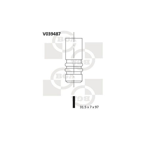 BGA Engine Exhaust Valve 31mm Head V039487
