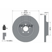 Textar 2 x Vented Rear Brake Discs 92307005