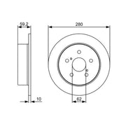 Bosch 2 x Solid Rear Brake Discs 0 986 479 520