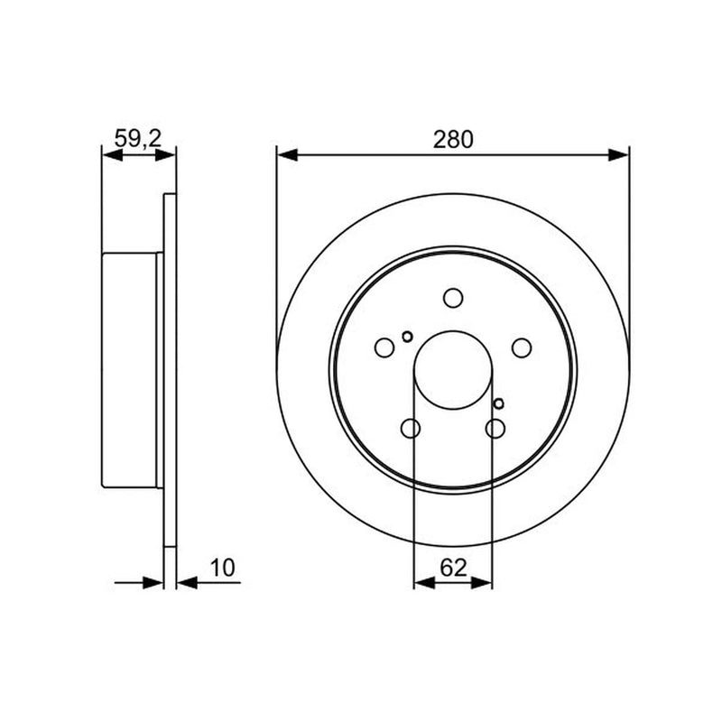 Bosch 2 x Solid Rear Brake Discs 0 986 479 520