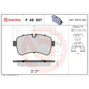 Brembo 4 x Rear Brake Pad Set PA6027