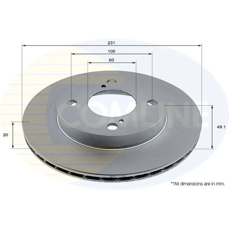 Comline 2 x Internally Vented Front Brake Discs ADC2851V