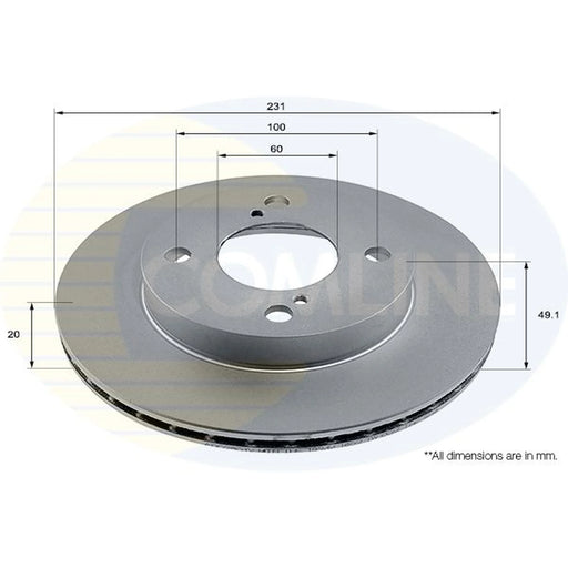 Comline 2 x Internally Vented Front Brake Discs ADC2851V