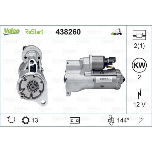 Valeo Starter Motor 12V 2kW 13 Teeth 438260