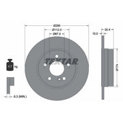Textar 2 x Solid Rear Brake Discs 92072703