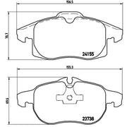 Brembo 4 x Front Brake Pad Set P10011