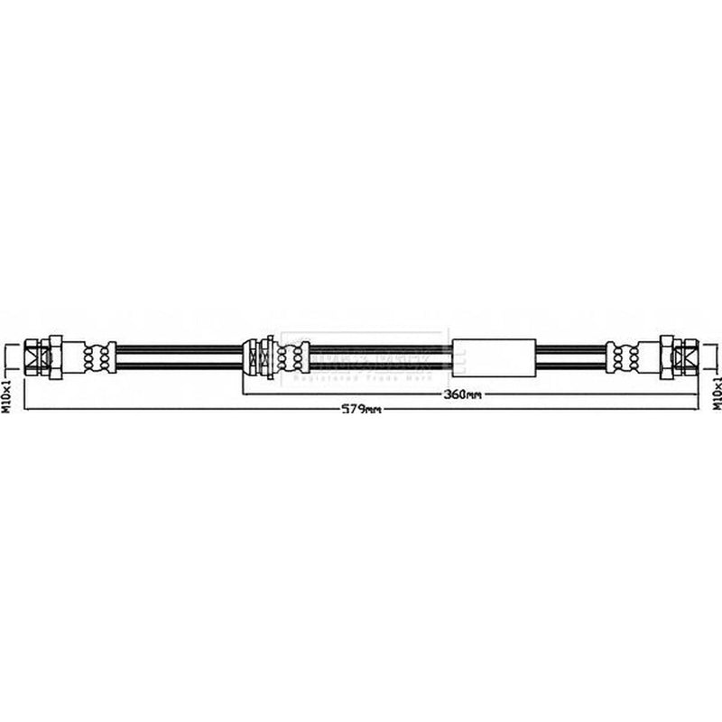 Borg & Beck Brake Hydraulic Hose Line Front Left BBH8418