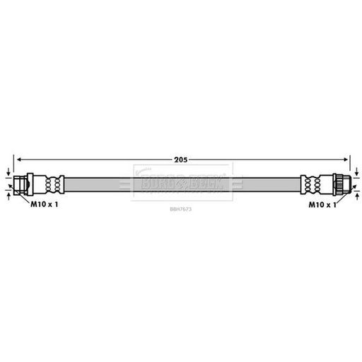 Borg & Beck Brake Hydraulic Hose Line Rear BBH7673