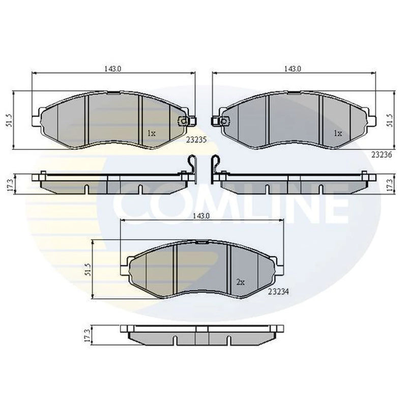 Comline 4 x Front Brake Pad Set CBP31188