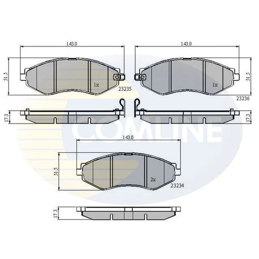 Comline 4 x Front Brake Pad Set CBP31188