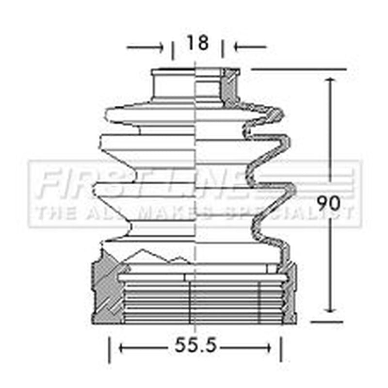 First Line Drive Shaft Bellow Kit Front Left FCB2655