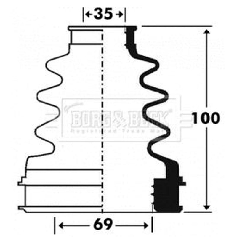 Borg & Beck Drive Shaft Bellow Kit Front Right BCB2903