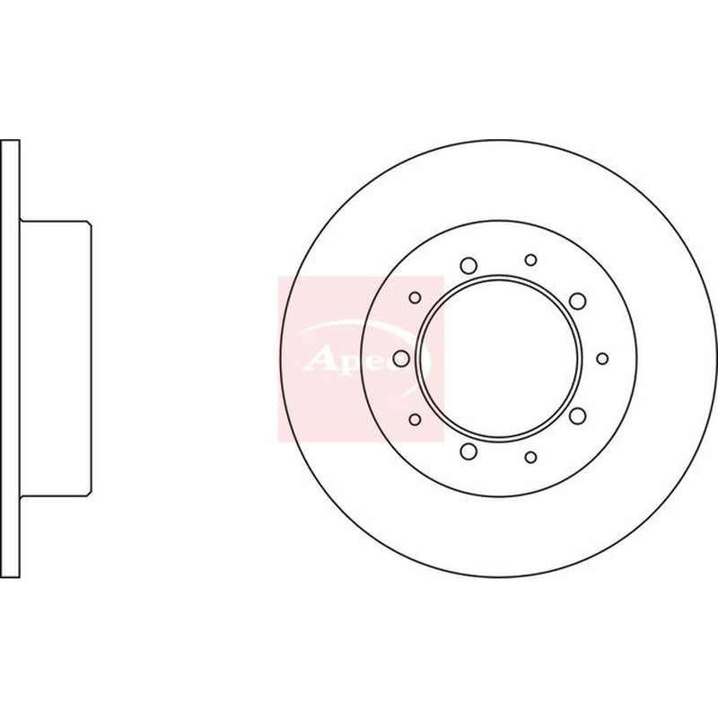 Apec 2 x Solid Rear Brake Discs DSK945