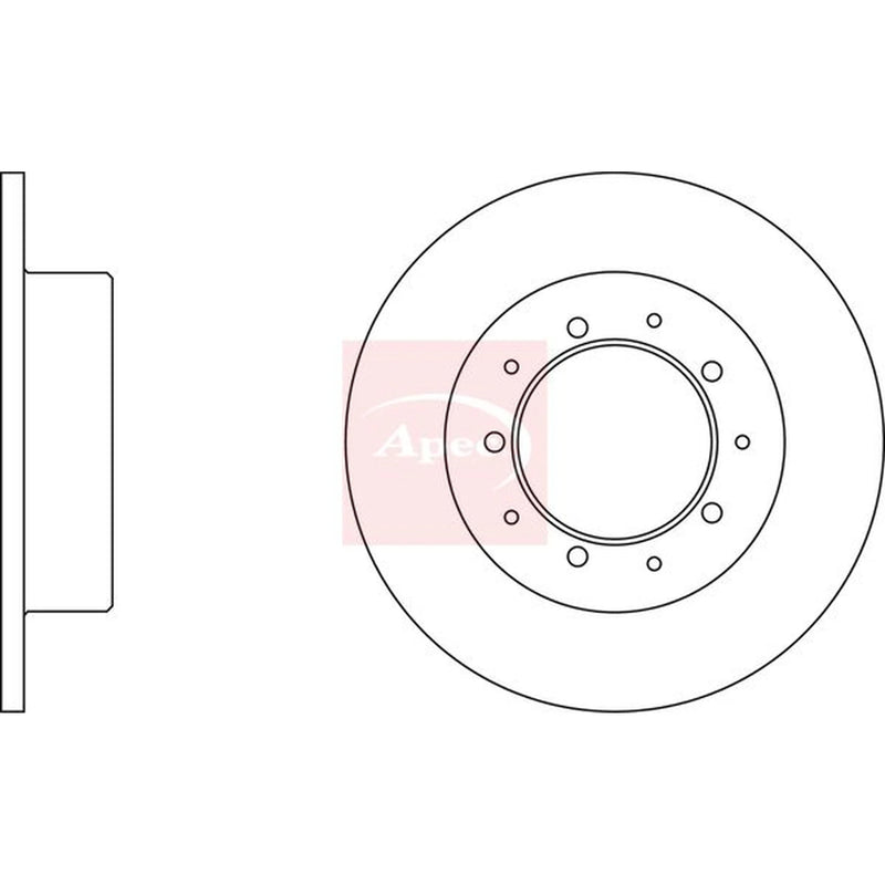 Apec 2 x Solid Rear Brake Discs DSK945