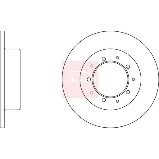 Apec 2 x Solid Rear Brake Discs DSK945